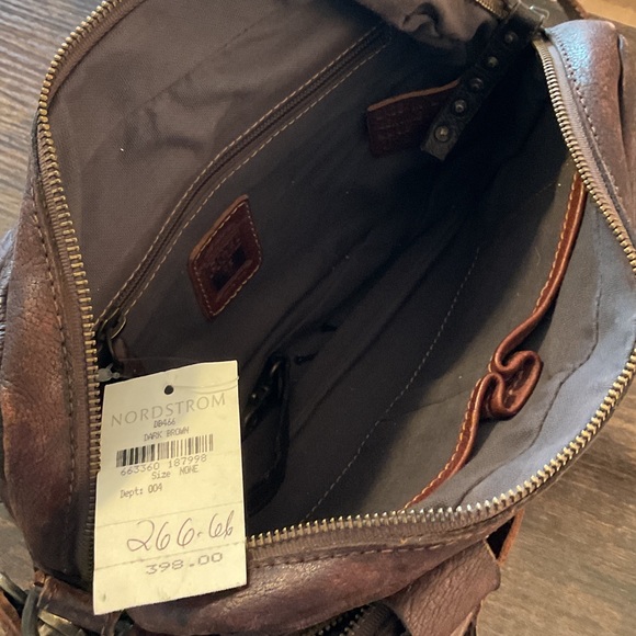 Frye Dark Brown Studded Leather Satchel - Picture 3 of 5